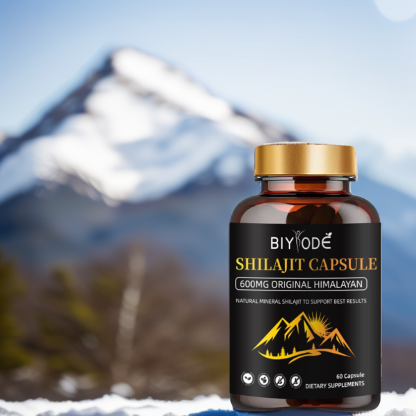 BIYODE Natural Shilajit Pure Himalayan 60 Capsules For Energy Booster Supplement