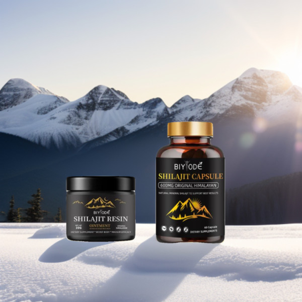 BIYODE Shilajit Pure Himalayan Natural Shilajit Capsules+Natural Shilajit Resin --2 bottles set for Energy Booster Supplement