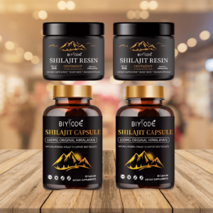 BIYODE Shilajit Pure Himalayan Natural Shilajit Capsules+Natural Shilajit Resin --2 bottles set for Energy Booster Supplement