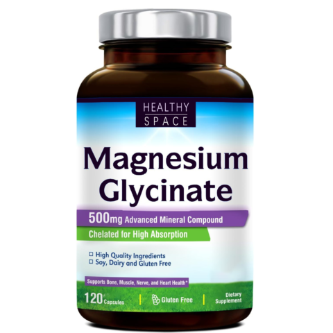 Magnesium Glycinate 85g, High Absorption Magnesium,  Supports Nerve, Muscle, Bone & Heart Health, 120 Vegetarian Capsules