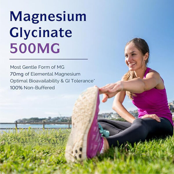 Magnesium Glycinate 85g, High Absorption Magnesium,  Supports Nerve, Muscle, Bone & Heart Health, 120 Vegetarian Capsules